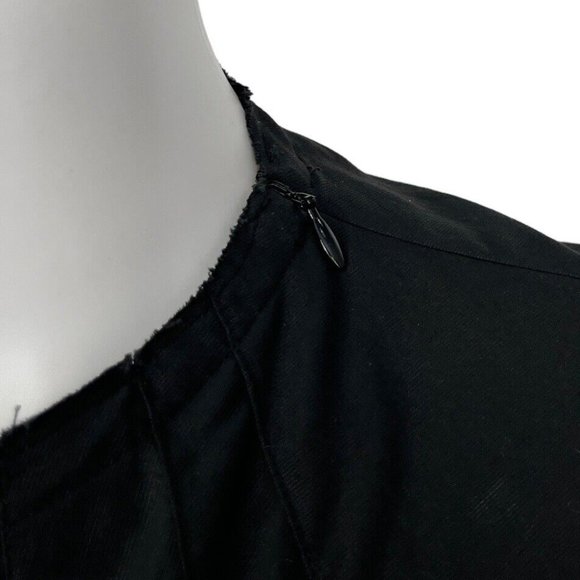 NWOT $590 Marc Le Bihan Black Long Sleeve Cotton Blouse French sz 40 US sz 8 - Picture 3 of 10